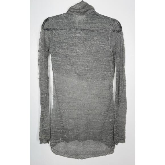 Helmut Lang For Intermix Size P Marled Gray Knit Cowl Neck Sweater Lightweight - Picture 2 of 8